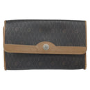Christian Dior Honeycomb Canvas Chain Shoulder Bag PVC Black Gold Auth ka2127-2