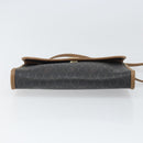 Christian Dior Honeycomb Canvas Shoulder Bag PVC Black Gold Auth ka2128-5
