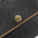 Christian Dior Honeycomb Canvas Shoulder Bag PVC Black Gold Auth ka2128-17