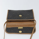 Christian Dior Honeycomb Canvas Shoulder Bag PVC Black Gold Auth ka2128-11