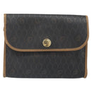 Christian Dior Honeycomb Canvas Shoulder Bag PVC Black Gold Auth ka2128-13