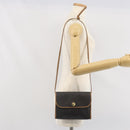 Christian Dior Honeycomb Canvas Shoulder Bag PVC Black Gold Auth ka2128-21