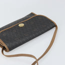 Christian Dior Honeycomb Canvas Shoulder Bag PVC Black Gold Auth ka2128-6