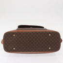 CELINE Macadam Canvas Hand Bag PVC Leather Brown Gold Auth ka213-6