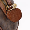 CELINE Macadam Canvas Hand Bag PVC Leather Brown Gold Auth ka213-10