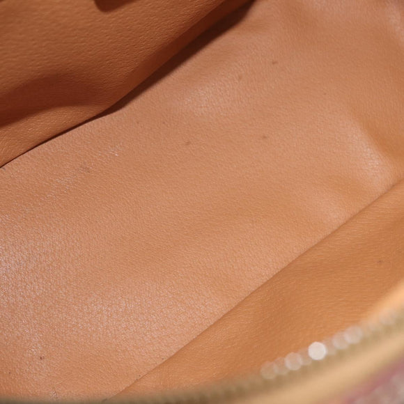 CELINE Macadam Canvas Hand Bag PVC Leather Brown Gold Auth ka213