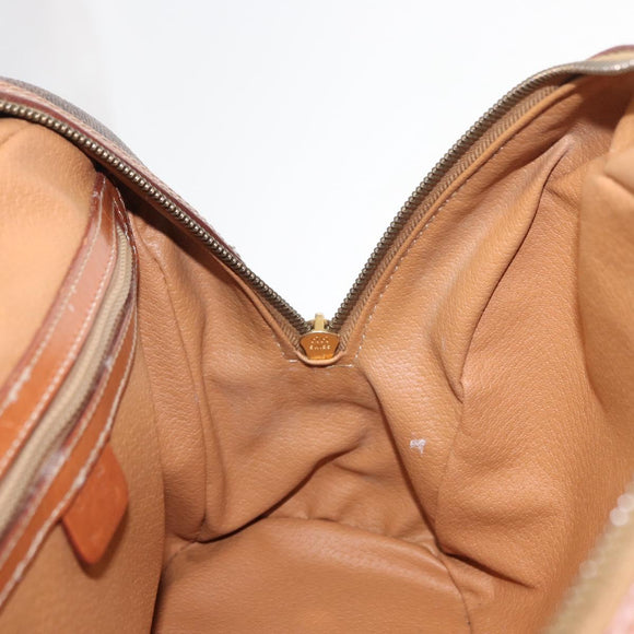 CELINE Macadam Canvas Hand Bag PVC Leather Brown Gold Auth ka213