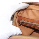 CELINE Macadam Canvas Hand Bag PVC Leather Brown Gold Auth ka213-23