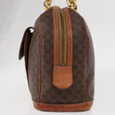 CELINE Macadam Canvas Hand Bag PVC Leather Brown Gold Auth ka213-4