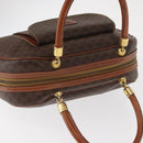 CELINE Macadam Canvas Hand Bag PVC Leather Brown Gold Auth ka213-7