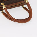 CELINE Macadam Canvas Hand Bag PVC Leather Brown Gold Auth ka213-8