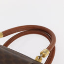 CELINE Macadam Canvas Hand Bag PVC Leather Brown Gold Auth ka213-14