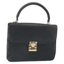 FENDI Hand Bag Leather 2way Black Gold Auth ka2131-1
