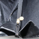 FENDI Hand Bag Leather 2way Black Gold Auth ka2131-25
