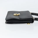 FENDI Hand Bag Leather 2way Black Gold Auth ka2131-3