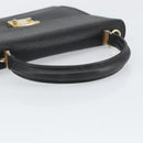 FENDI Hand Bag Leather 2way Black Gold Auth ka2131-7