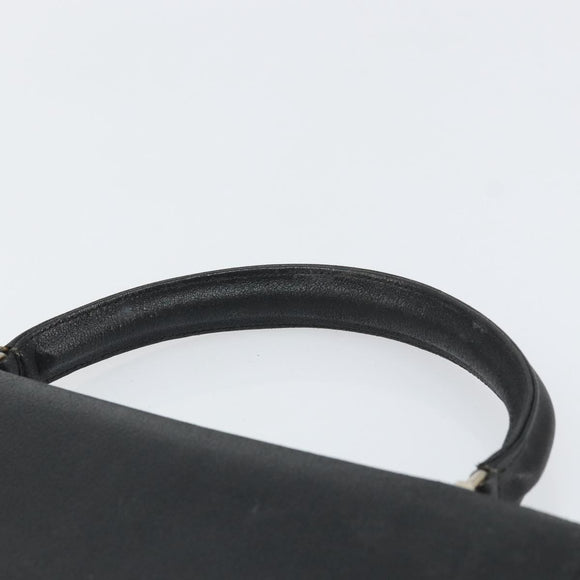 FENDI Hand Bag Leather 2way Black Gold Auth ka2131