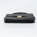 FENDI Hand Bag Leather 2way Black Gold Auth ka2131-5