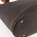 CELINE Macadam Canvas Tote Bag PVC Leather Brown Gold Auth ka2135-11
