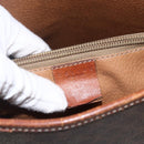 CELINE Macadam Canvas Tote Bag PVC Leather Brown Gold Auth ka2135-14