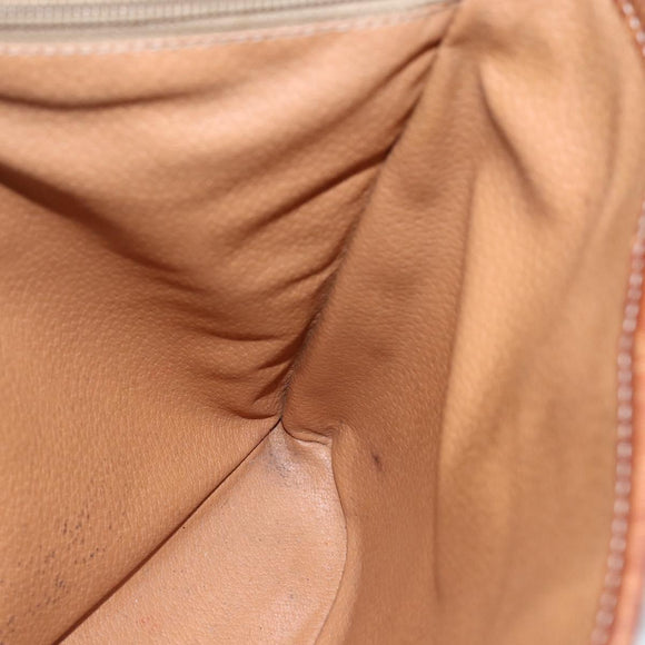 CELINE Macadam Canvas Tote Bag PVC Leather Brown Gold Auth ka2135