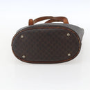 CELINE Macadam Canvas Tote Bag PVC Leather Brown Gold Auth ka2135-5
