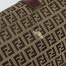 FENDI Zucchino Canvas Hand Bag Beige Gold Auth ka2154-9