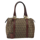 FENDI Zucchino Canvas Hand Bag Beige Gold Auth ka2154-13