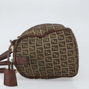 FENDI Zucchino Canvas Hand Bag Beige Gold Auth ka2154-4