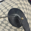 GUCCI GG Supreme Sherry Line Hand Bag PVC Navy Gold Auth ka2155-11