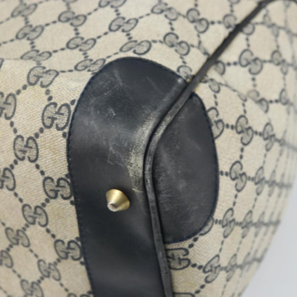 GUCCI GG Supreme Sherry Line Hand Bag PVC Navy Gold Auth ka2155