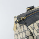 GUCCI GG Supreme Sherry Line Hand Bag PVC Navy Gold Auth ka2155-14