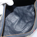GUCCI GG Supreme Sherry Line Hand Bag PVC Navy Gold Auth ka2155-16