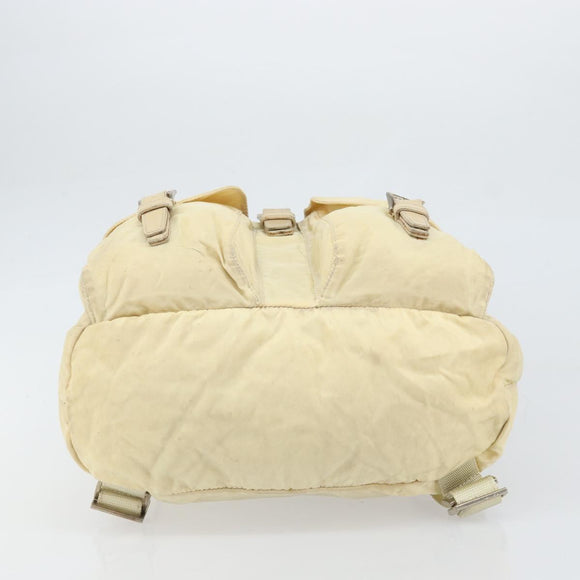 PRADA Backpack Nylon Ivory Silver Auth ka2156