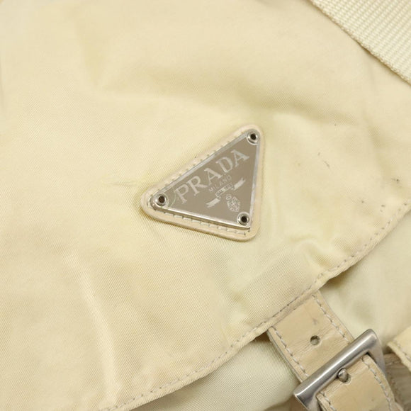 PRADA Backpack Nylon Ivory Silver Auth ka2156
