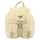 PRADA Backpack Nylon Ivory Silver Auth ka2156-13