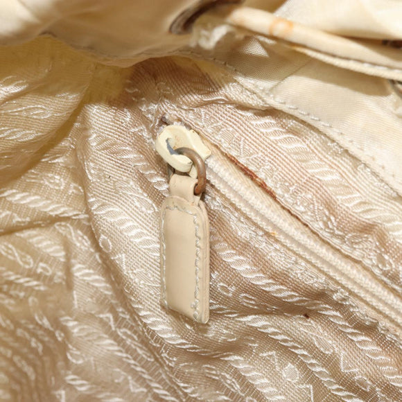PRADA Backpack Nylon Ivory Silver Auth ka2156
