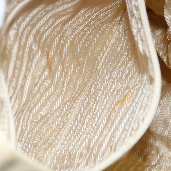 PRADA Backpack Nylon Ivory Silver Auth ka2156