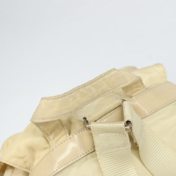 PRADA Backpack Nylon Ivory Silver Auth ka2156