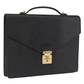 LOUIS VUITTON Epi Porte Documents Bandouliere Briefcase Black M54462 Auth ka2157