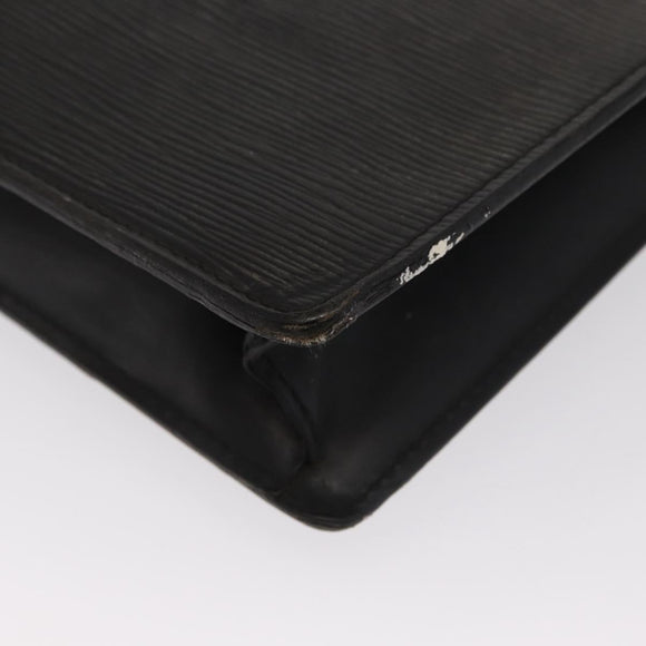 LOUIS VUITTON Epi Porte Documents Bandouliere Briefcase Black M54462 Auth ka2157