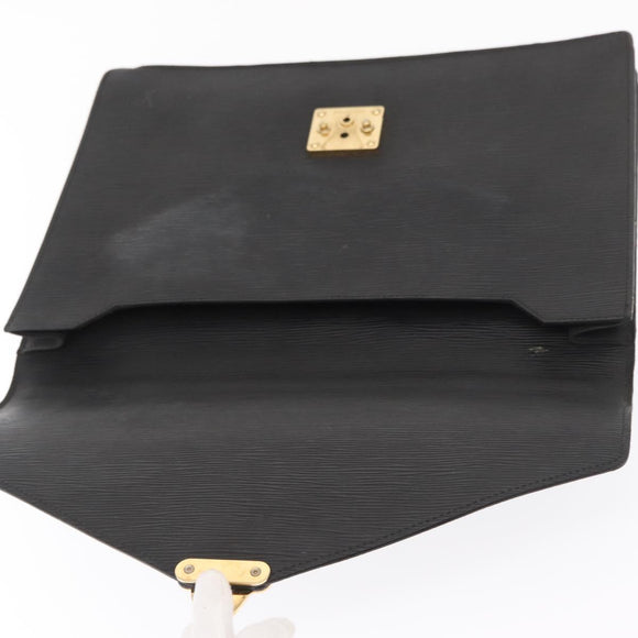 LOUIS VUITTON Epi Porte Documents Bandouliere Briefcase Black M54462 Auth ka2157