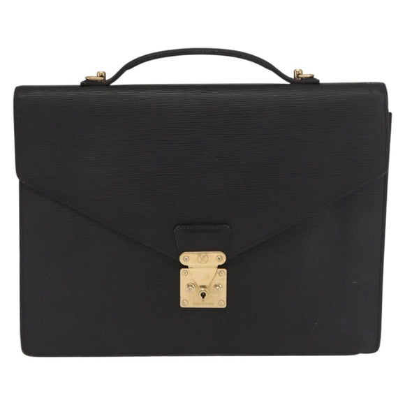 LOUIS VUITTON Epi Porte Documents Bandouliere Briefcase Black M54462 Auth ka2157