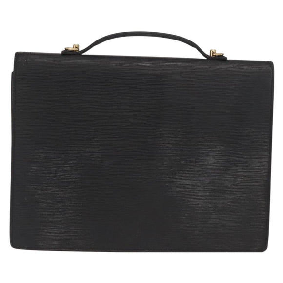 LOUIS VUITTON Epi Porte Documents Bandouliere Briefcase Black M54462 Auth ka2157