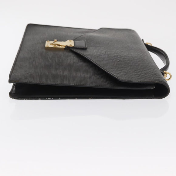 LOUIS VUITTON Epi Porte Documents Bandouliere Briefcase Black M54462 Auth ka2157