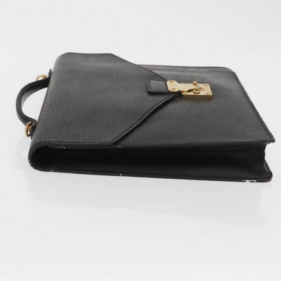 LOUIS VUITTON Epi Porte Documents Bandouliere Briefcase Black M54462 Auth ka2157