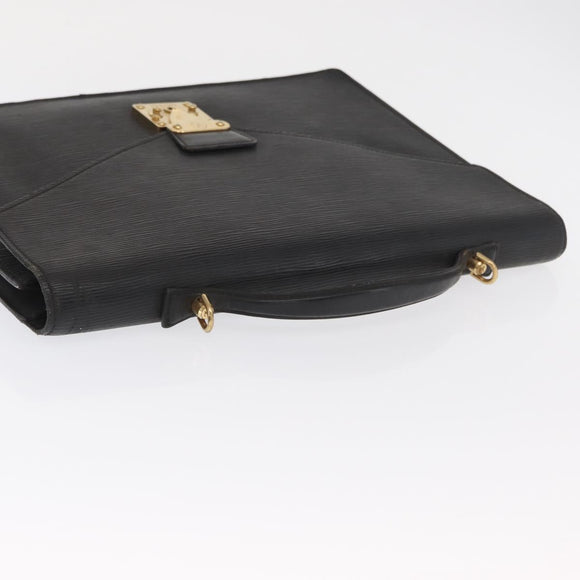 LOUIS VUITTON Epi Porte Documents Bandouliere Briefcase Black M54462 Auth ka2157