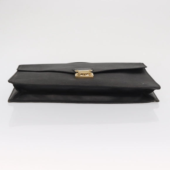 LOUIS VUITTON Epi Porte Documents Bandouliere Briefcase Black M54462 Auth ka2157