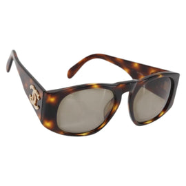CHANEL Sunglasses plastic Brown CC Auth ka2158