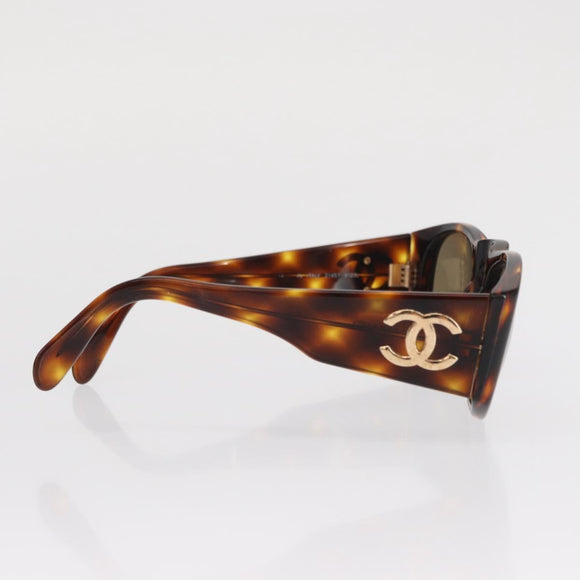 CHANEL Sunglasses plastic Brown CC Auth ka2158